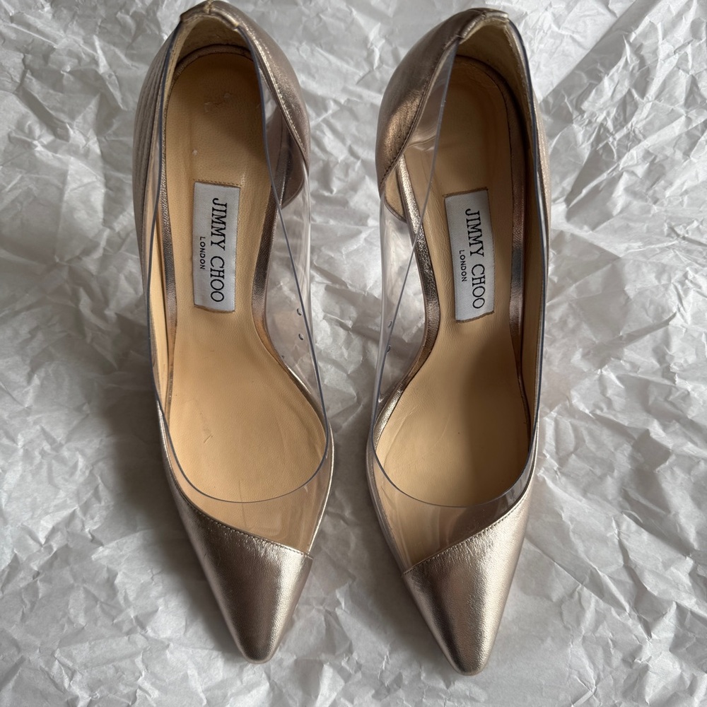 JIMMY CHOO | Romy 100 metallic mix gold size 39.5